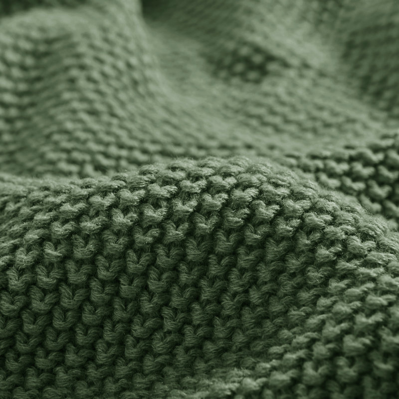 Bree Knit Texture Soft Throw, Green