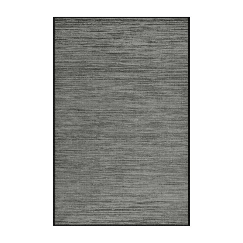 Machine Washable Solid Gray Area Rug