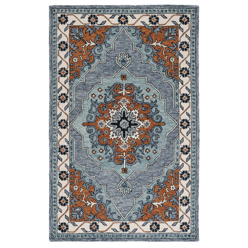 Dinkens Hand Tufted Wool/Cotton/Latex Rug in Brown/Gray, Rectangle 3' x 5'