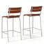 Chaise d'appoint à dossier échelle en noyer (ensemble de 2)-972057253