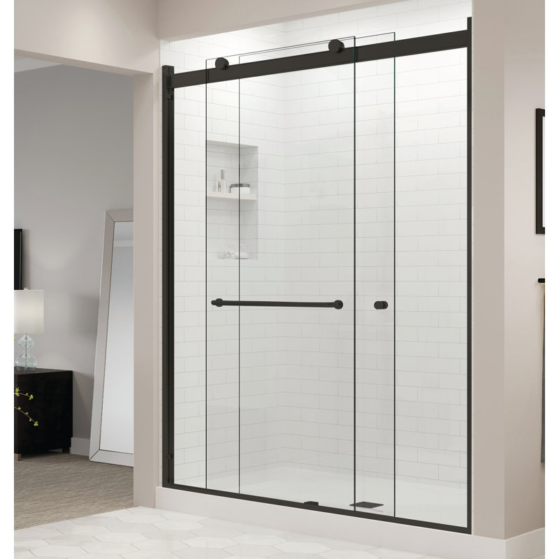 Rotolo 56" W x 70" H Bypass Semi-Frameless Shower Door, AquaGlideXP Clear