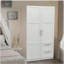 Armoire haute et armoire de cuisine avec 2 portes, 2 tiroirs et 5 espaces de rangement, blanc