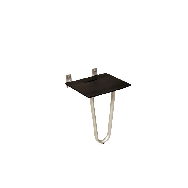 Vasili 37.2cm Metal Shower Bench, Black