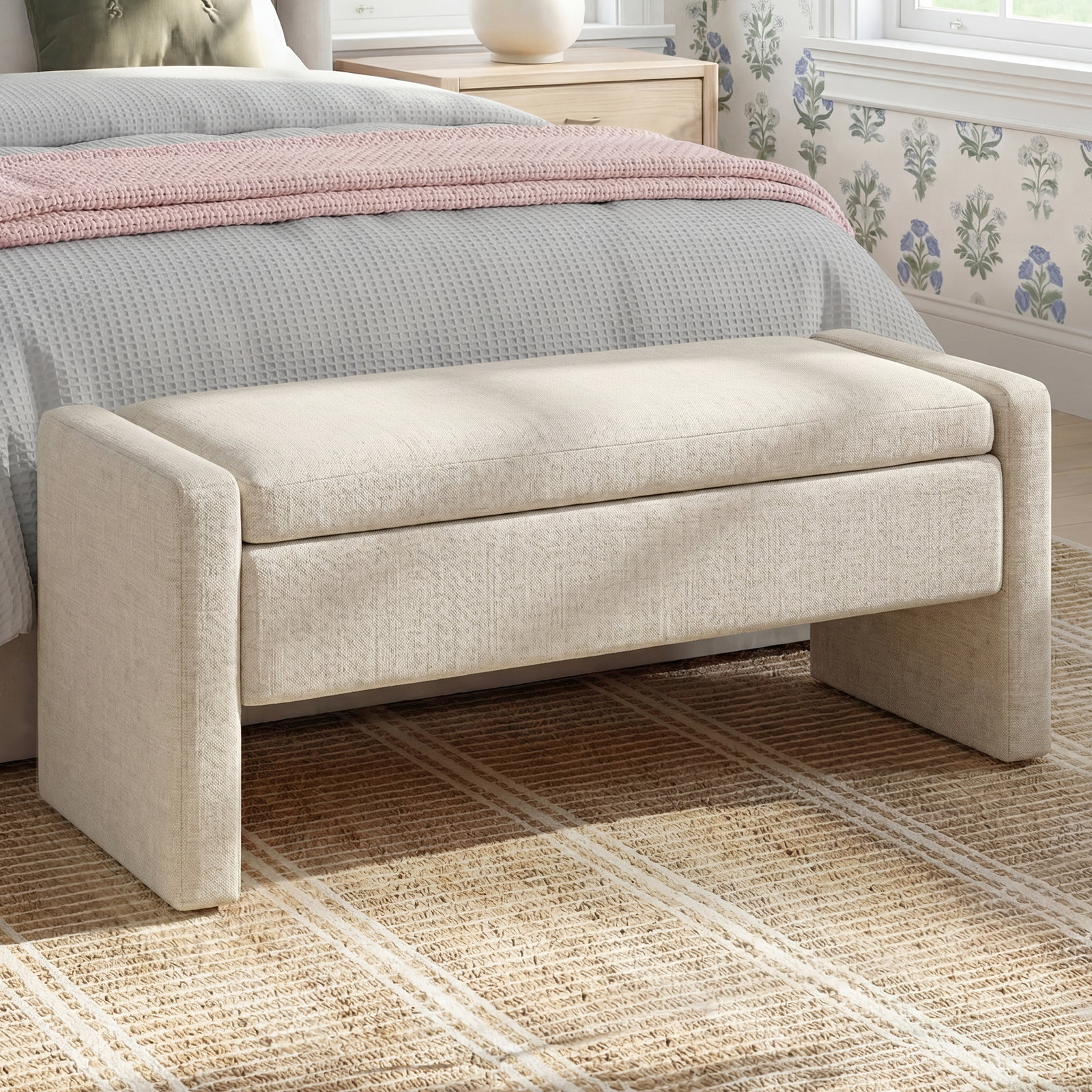 Sharpay 48" Bedroom Bench, Braun Blue