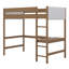 Lit mezzanine simple avec bureau Kindu, lit mezzanine rembourré en tissu polaire Teddy