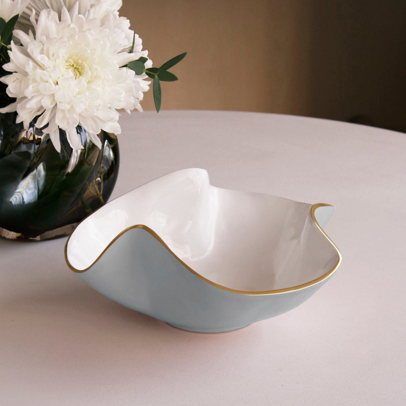 Encanto Aries Bowl, White/Slate, 8.25"