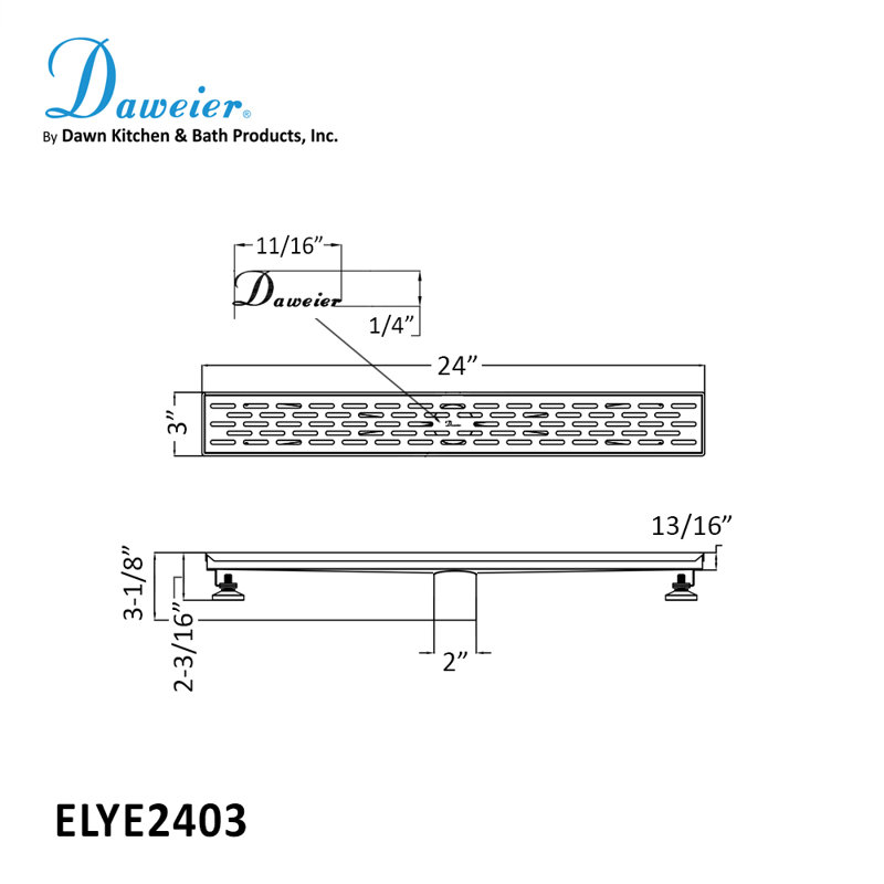24 Inch Long Stainless Steel  Linear Floor Shower Drain