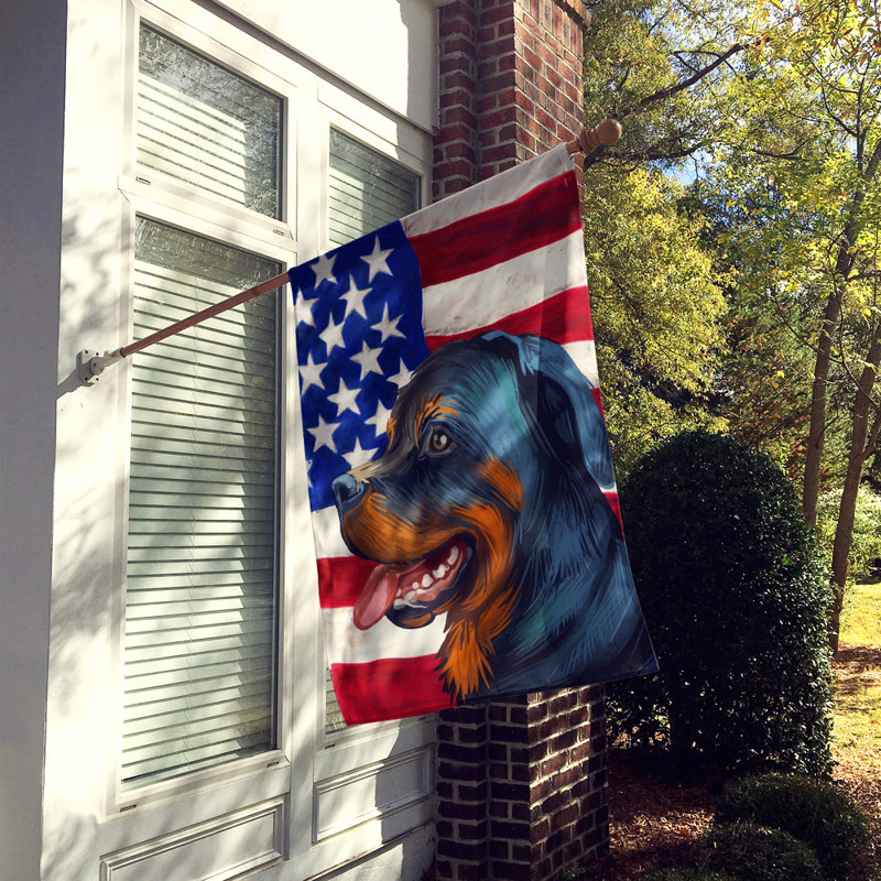 Polyester à 2 côtés 28 x 40 po drapeau maison, Rottweiler