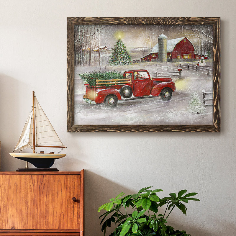 Faire des souvenirs de Noël, Walnut Barnwood Framed on Canvas, H 27 po x l 39 po x P 1,5 po