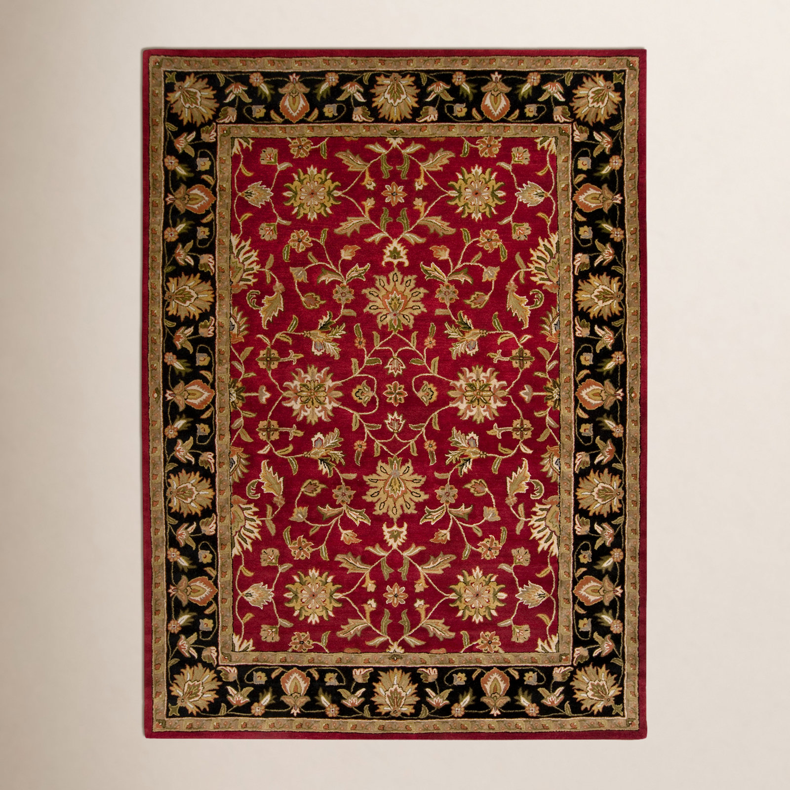 Byler Garnet Hand-Tufted Wool Oriental Rug, Rectangle 8' x 11'