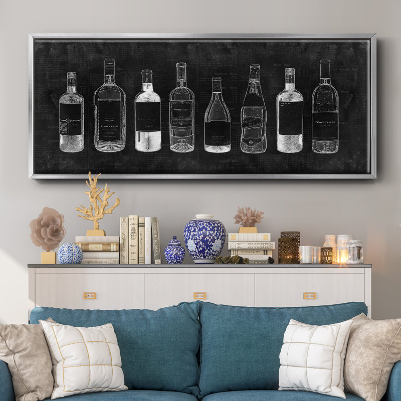 Cave à vin - Toile avec cadre, H 20 po x l 50 po