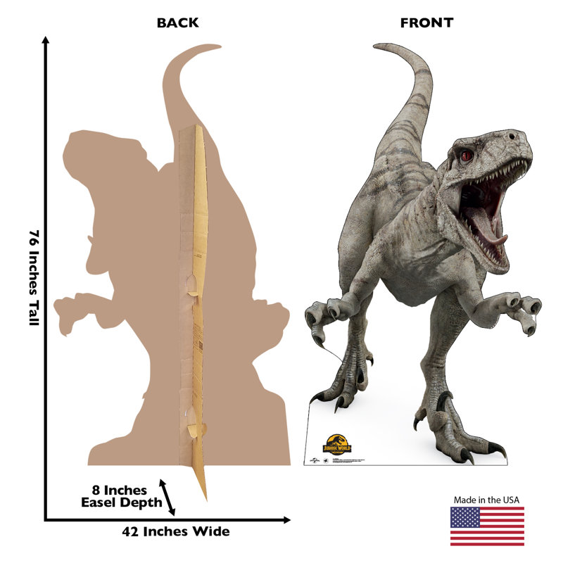 76'' Gray Jurassic World Dominion Dinosaur Cardboard Standee