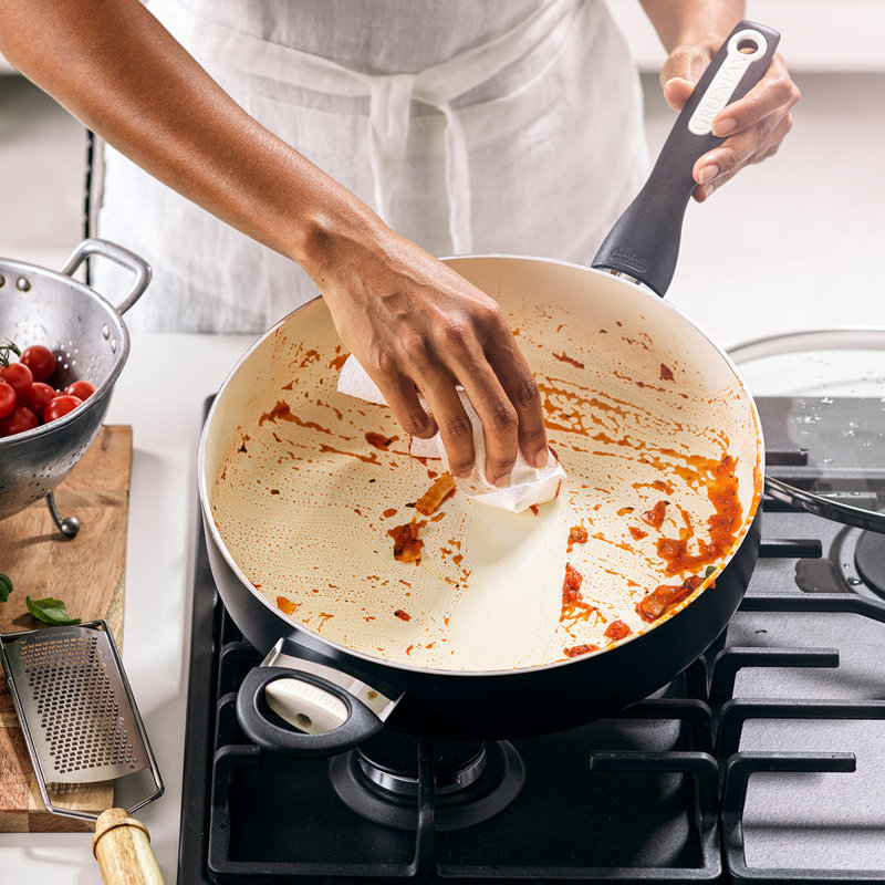 GreenPan Rio Healthy Ceramic Nonstick 5Qt Saute Pan with Lid, Black