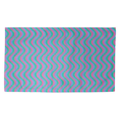 Tapis de porte d’intérieur à rayures ondulées pastel Kitterman