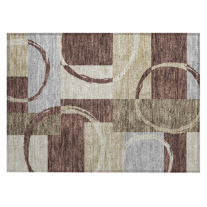 Tapis rectangulaire Aleh avec envers antidérapant, Rectangle 1 pi 8 po x 2 pi 6 po