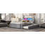 Grand lit plateforme en bois avec rangement à DEL, 2 tiroirs et 1 lit gigogne simple-24456921