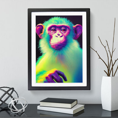 XV1022-2998X Neon Monkey No.1 - Single Picture Frame Print