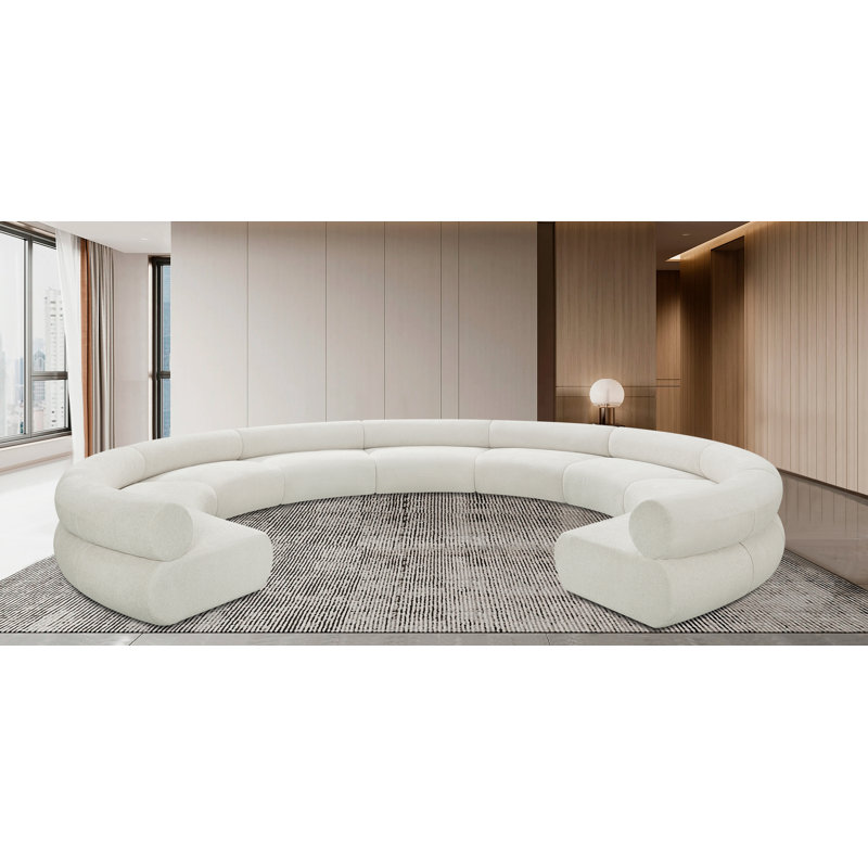 Canapé rembourré Bale, Tissu chenille crème