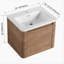 Meuble-lavabo mural 24 po avec lavabo en céramique blanche et porte à fermeture en douceur, emballage KD, contreplaqué-71277339