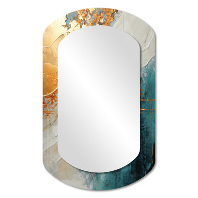 Minimalism Meditation - Abstract Painting Asymmetrical Unique Wall Mirror, Modern Cylinder Mirror, Printed Metal Art
