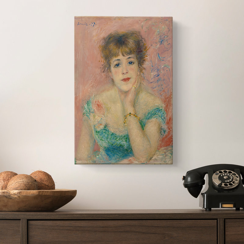 Portrait de l'actrice Jeanne Samary - Toile tendue avec châssis par Pierre-Auguste Renoir, 8 x 12