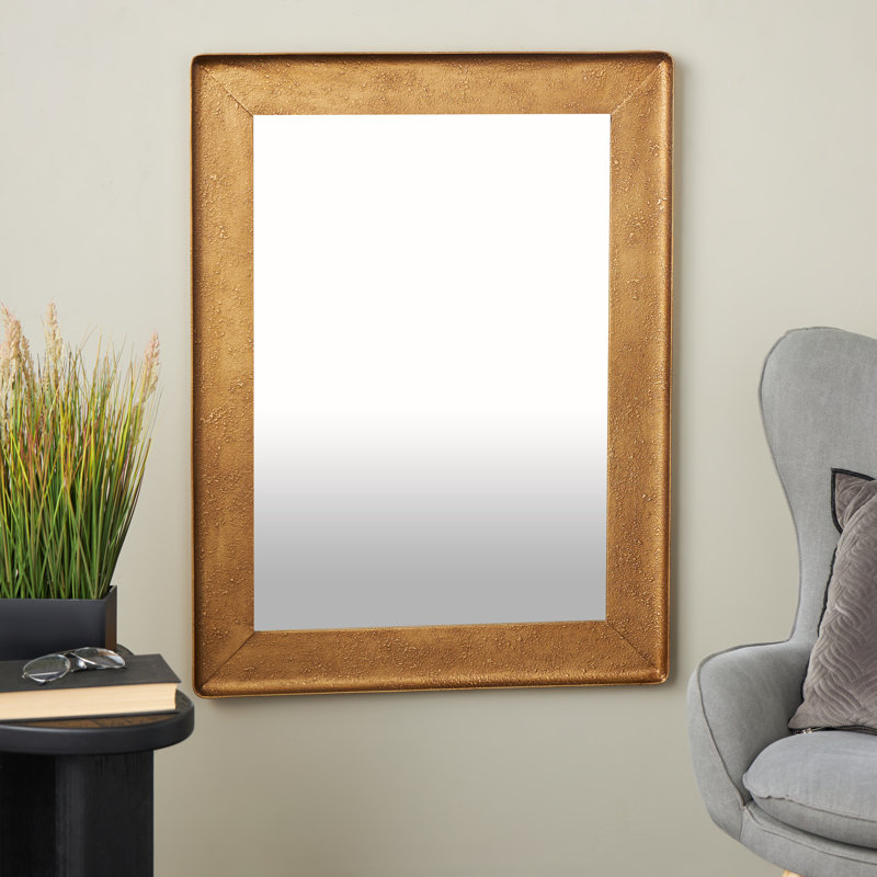 Cole And Grey Metal Room Wall Mirror With Textured Frame