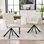 Chaise pivotante rembourrée, chaise de cuisine moderne Mid-Century pour salon, beige