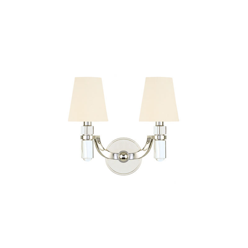 Dayton 2 - Light Candle Wall Light, Aged Brass, White