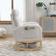 Chaise berçante en molleton Teddy - Dossier haut et poches latérales - Ivoire-560250097