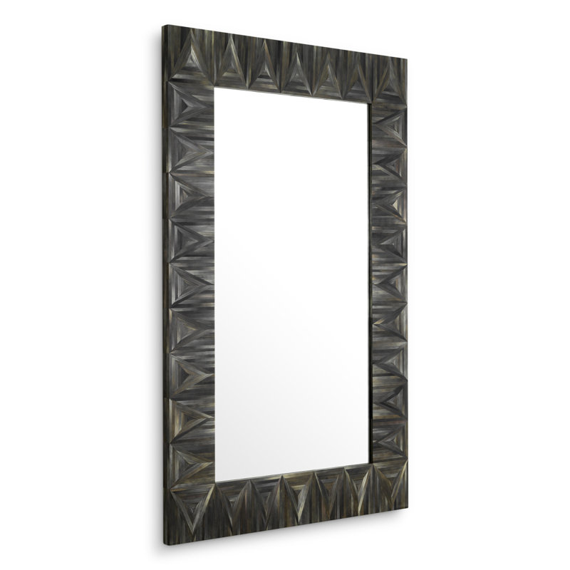 Mirror Belmont Straw Marquetry Charcoal