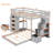 Jasten Platform Storage Bed,Twin Over Full Bunk Bed with 3-layer Shelves, Drawers and Storage Stairs-2060280068