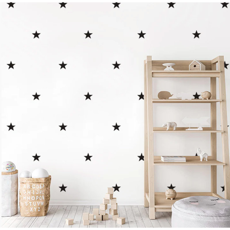 Adhésif décoratif cinq étoiles, Noir