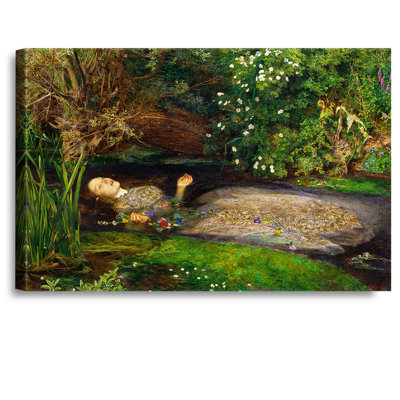 «Ophelia» par Sir John Everett Millais, reproductions d'art classique sur toile, estampe numérique sur toile, 45 x 30 x 1,5 po