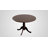 3 Piece Dining Room Table Set Contains a Round Dining Table with Dropleaf and 2 Linen Fabric Chairs, Saddle Brown