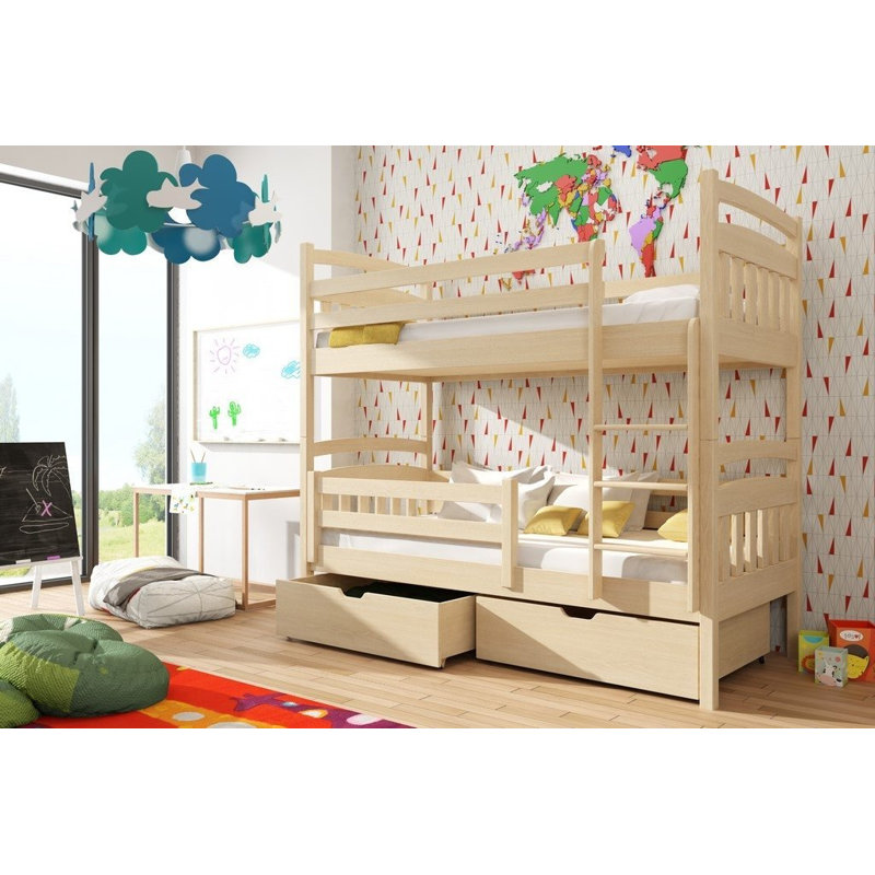 Doral Bunk Bed with Storage Included with Trundle Included, Pine