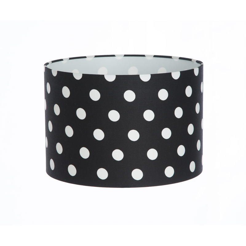Cotton Drum Lamp Shade ( Screw On ), Black, 20cm H x 25cm W x 25cm D