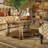 Villa Valencia Wood and Marble Coffee Table - Classic Chestnut
