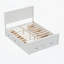 Structure de lit avec rangement moderne en bois avec 6 tiroirs, lit plateforme avec support en lattes de bois, aucun sommier requis-1291989434