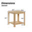 Ensemble de 2 tables de bout arrondies de coin avec table de chevet carrée de 22,1 po avec pieds à vagues verticales, table d'appoint Boho à 2 niveaux pour le salon, la chambre à coucher et le bureau personnel (chêne)-133446239