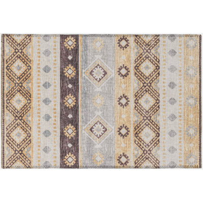 Anazagene Chenille Washable Southwestern Indoor / Outdoor Rug