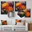 Orange mamans mauves en fleurs - impression florale sur métal-632994741