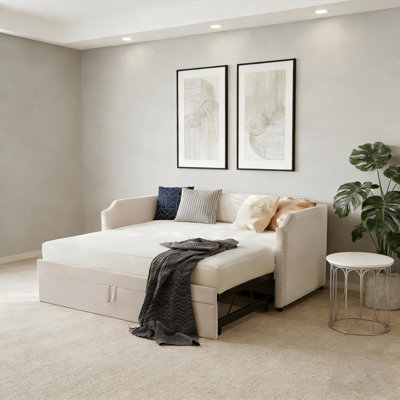 Twin To King Upholstered Daybed With Pop Up Trundle by Mercer41