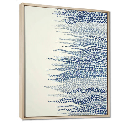 Blue And Beige Oceanic Seaweed - Coastal Framed Prints, Blue Coastal Canvas Wall Art