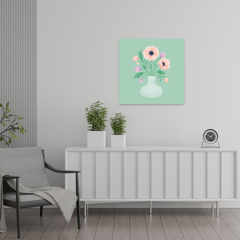 Spring Blooms IV Abstract Contemporary Flower Landscape Wall Art Print by Gia Graham - 1 Piece Wrapped Canvas Wall Art