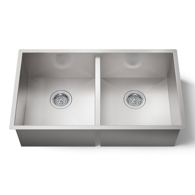 Vault™ Double Bowl Kitchen Sink with Single Faucet Hole