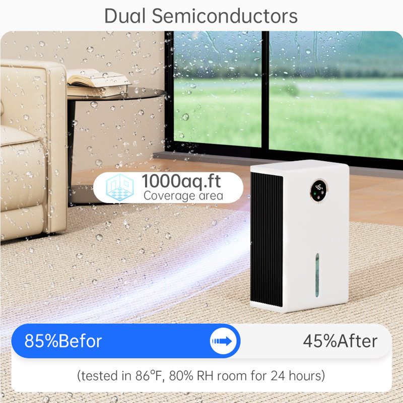 7.5 Pint Portable Dehumidifier for Medium Rooms