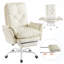 Cross Legged Home Office Chair with Footrest and Reversible Armrests for PU Leather-388191128-388191132