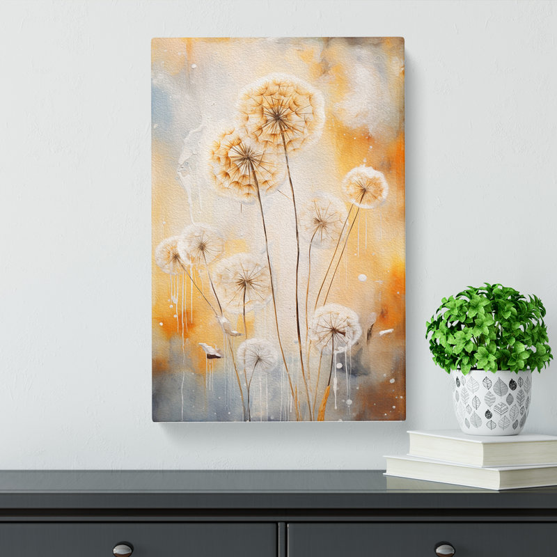 Dandelion Contemporary - Wrapped Canvas Print