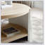 Table basse ronde à 2 niveaux avec tablette de rangement, 31 pouces de diamètre, plateau en bois rustique et design moderne pour le salon
