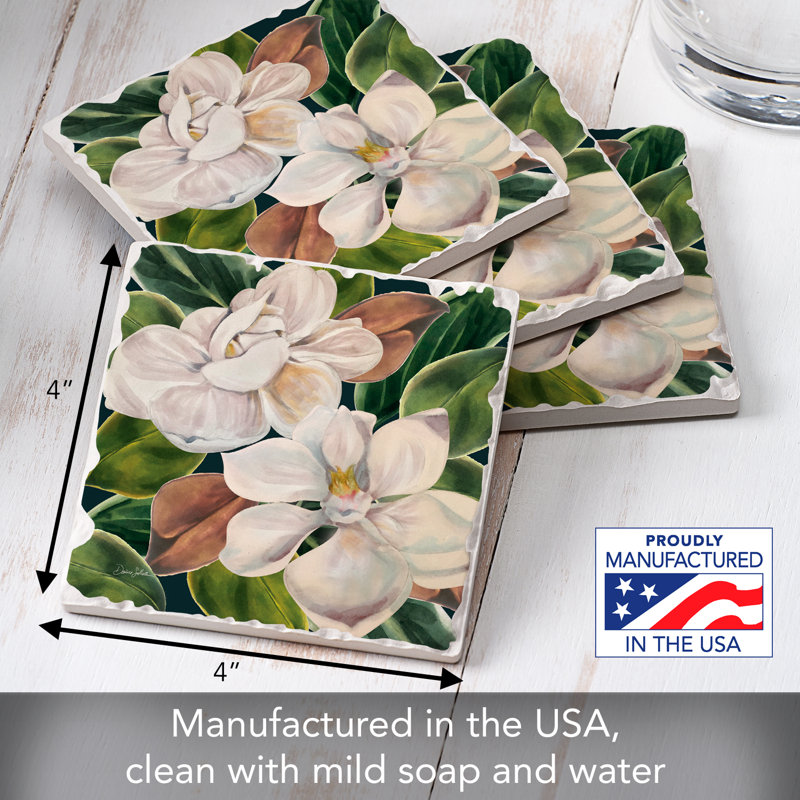 Ensemble de 4 sous-verres Magnolia Bloom